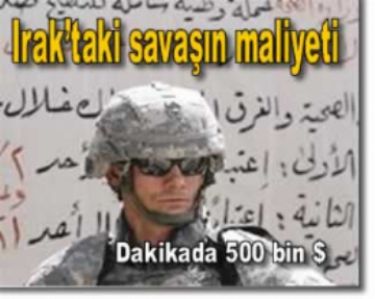 Sava��n dakikal�k maliyeti 500 bin $