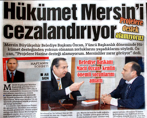 Macit �zcan  Mersin�i de�erlendirdi �Mersin geri kalm�� bir �ehir� 