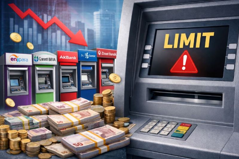 ATM’de Para Çekene Limit Freni: Bankalar Günlük Ücretsiz Tutarları Yeniden Belirledi