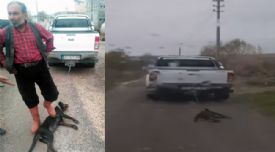Vicdansız! Köpeği otomobilin arkasına bağlayıp sürükleyerek öldürdü