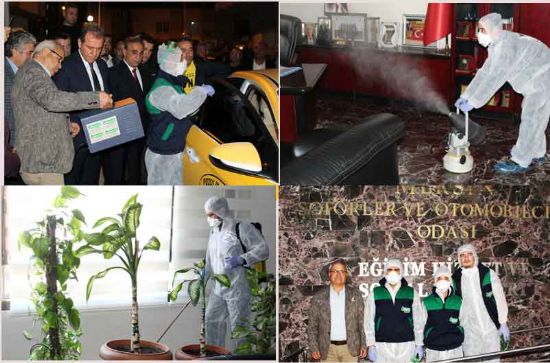 	MERS�N�DE �OF�RLER ODASI H�ZMET B�NASI �LE TAKS� VE DOLMU�LAR DEZENFEKTE ED�L�YOR.