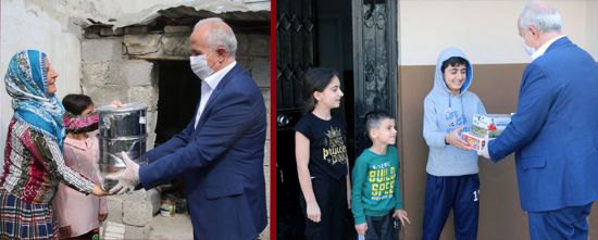 AKDEN�Z BELED�YE BA�KANI G�LTAK;  YA�LI VATANDA�LARA ERZAK, �OCUKLARA OYUNCAK DA�ITTI